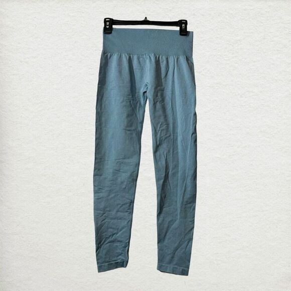 NVGTN Women's High Waist Contour Seamless Leggings Blue M Activewear Workout - Picture 2 of 5